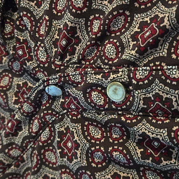 Westport Plus Size 3X Paisley Top V-Neck Geometric Pattern Flare Swing Hem - Picture 6 of 13